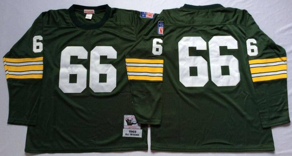 Green Bay Packers Green Retro Long Sleeve NFL Jersey