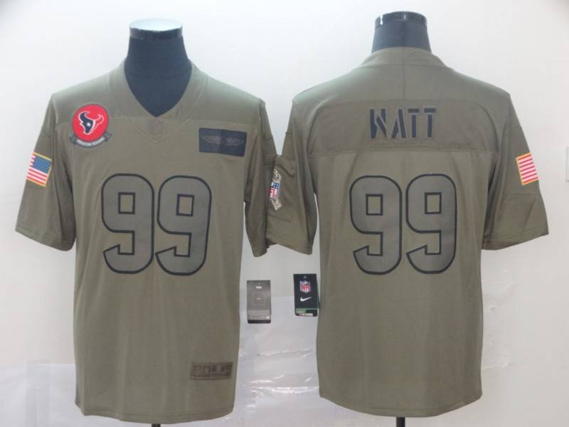 Houston Texans Olive Salute To Service NFL Jersey