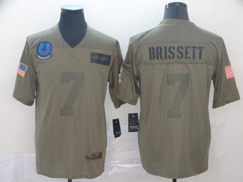 Indianapolis Colts Olive Salute To Service NFL Jersey 02