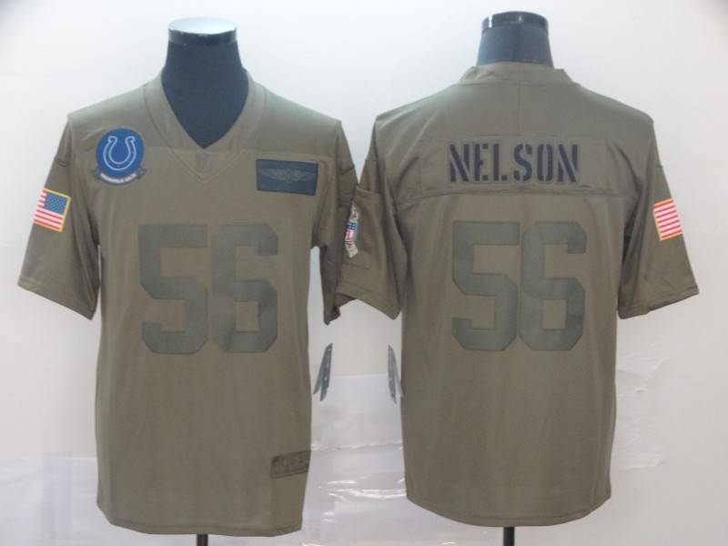Indianapolis Colts Olive Salute To Service NFL Jersey 02