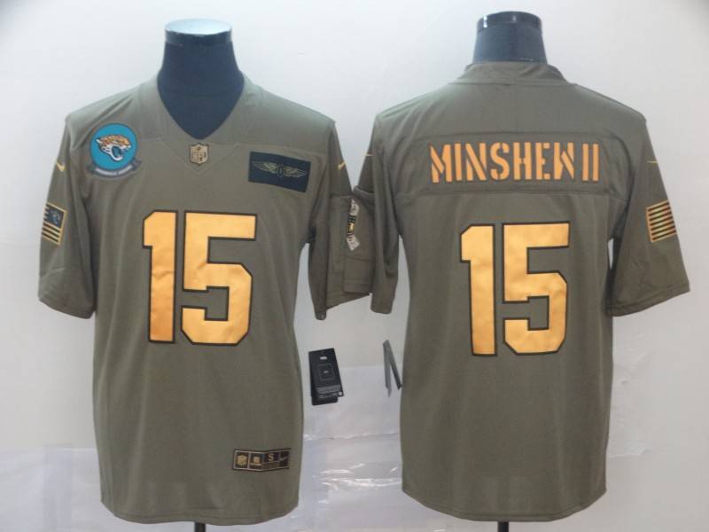 Jacksonville Jaguars Olive Salute To Service NFL Jersey 02