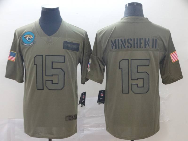 Jacksonville Jaguars Olive Salute To Service NFL Jersey 03