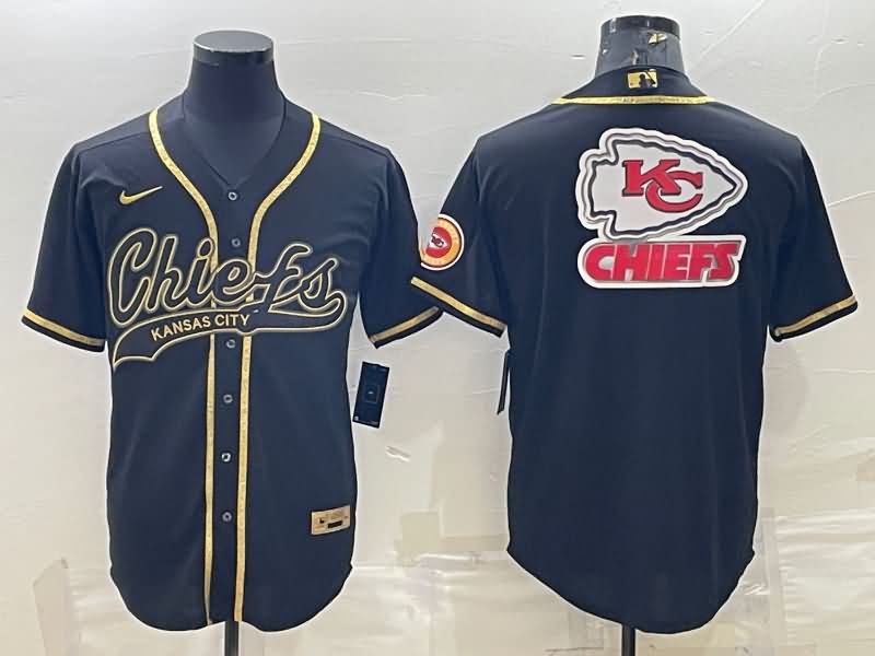 Kansas City Chiefs Black Gold MLB&NFL Jersey