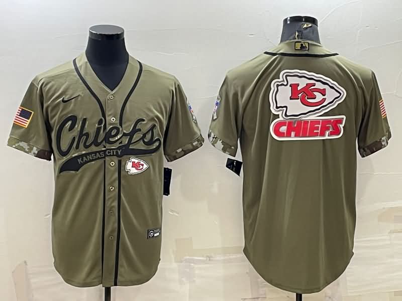 Kansas City Chiefs Olive Salute To Service MLB&NFL Jersey