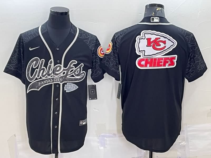Kansas City Chiefs Black RFLCTV MLB&NFL Jersey