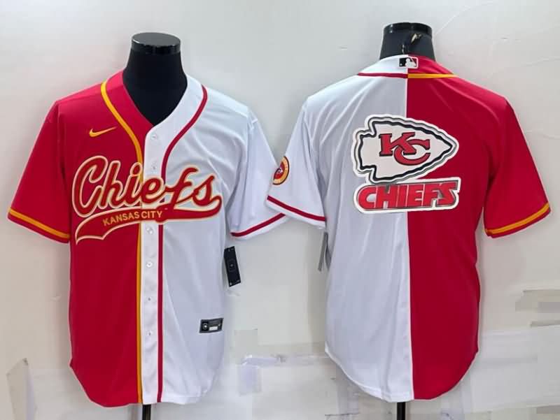 Kansas City Chiefs White Red MLB&NFL Jersey