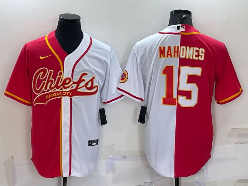 Kansas City Chiefs White Red MLB&NFL Jersey