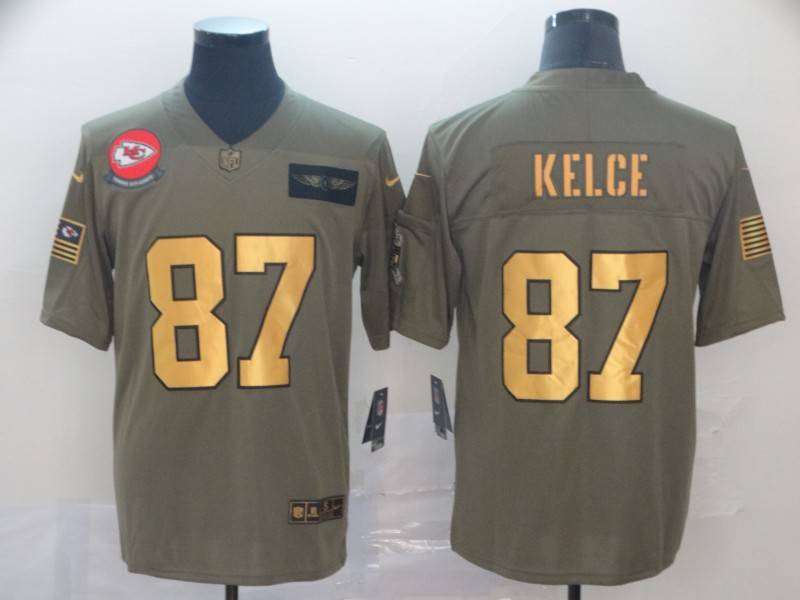 Kansas City Chiefs Olive Salute To Service NFL Jersey 03