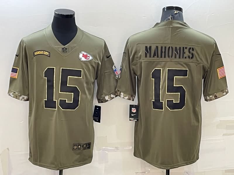 Kansas City Chiefs Olive Salute To Service NFL Jersey 07