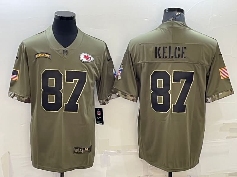 Kansas City Chiefs Olive Salute To Service NFL Jersey 07