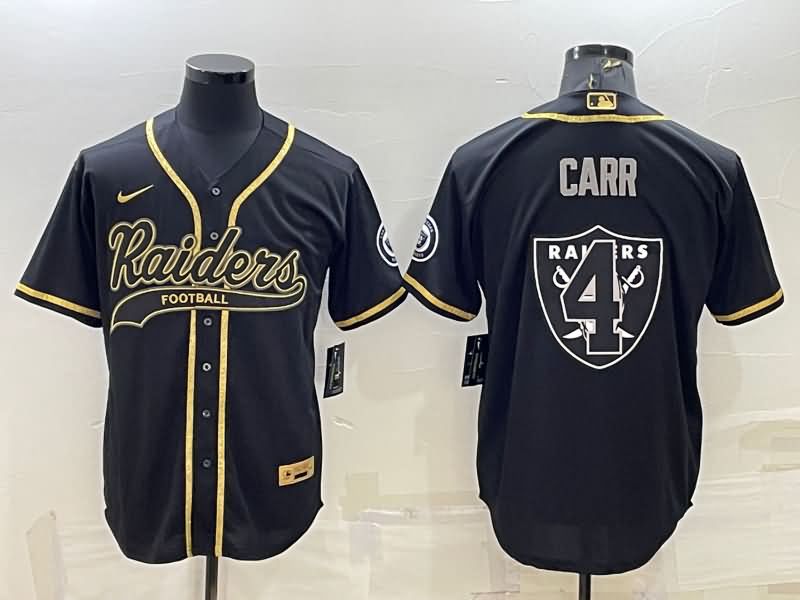 Las Vegas Raiders Black Gold MLB&NFL Jersey