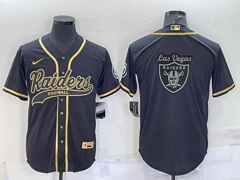 Las Vegas Raiders Black Gold MLB&NFL Jersey
