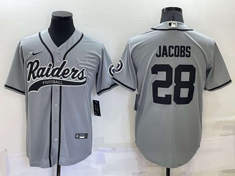Las Vegas Raiders Grey MLB&NFL Jersey