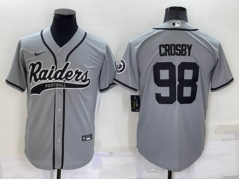 Las Vegas Raiders Grey MLB&NFL Jersey