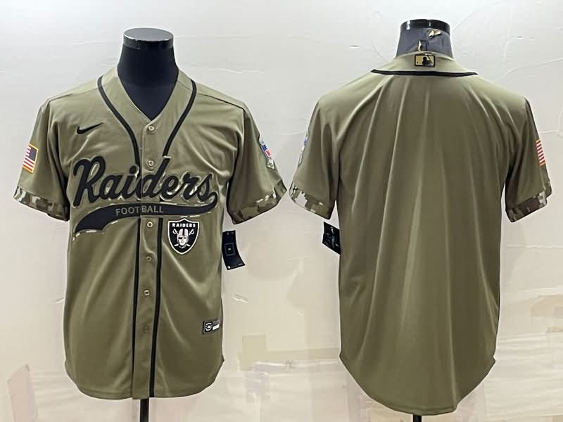 Las Vegas Raiders Olive Salute To Service MLB&NFL Jersey