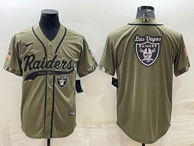 Las Vegas Raiders Olive Salute To Service MLB&NFL Jersey