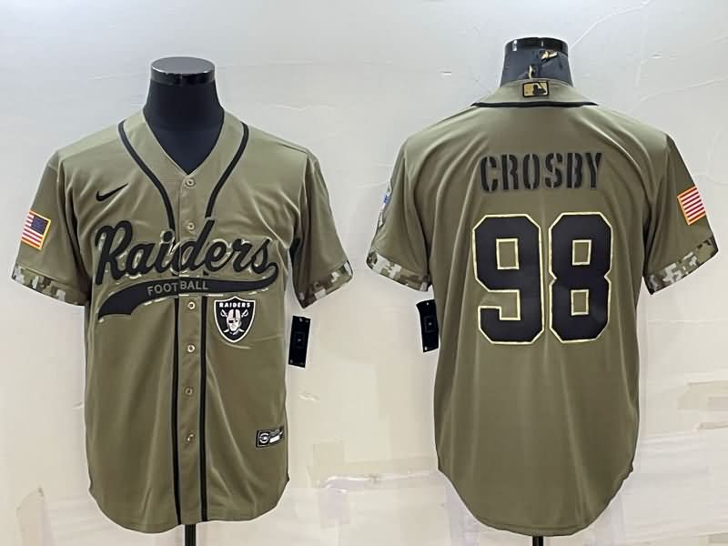 Las Vegas Raiders Olive Salute To Service MLB&NFL Jersey