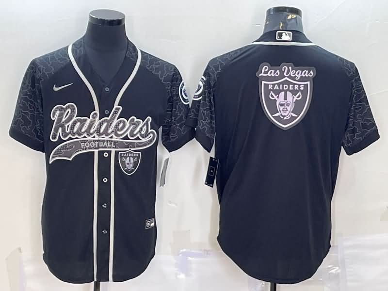 Las Vegas Raiders Black RFLCTV MLB&NFL Jersey