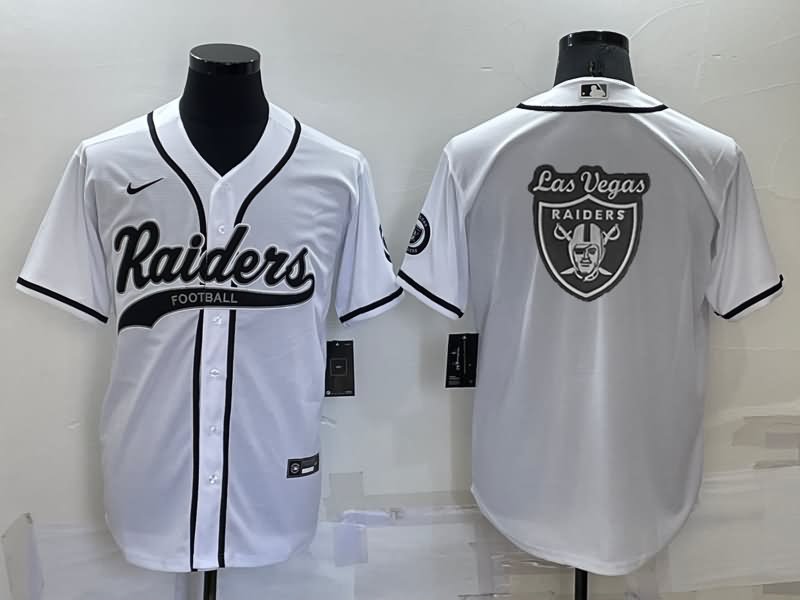 Las Vegas Raiders White MLB&NFL Jersey