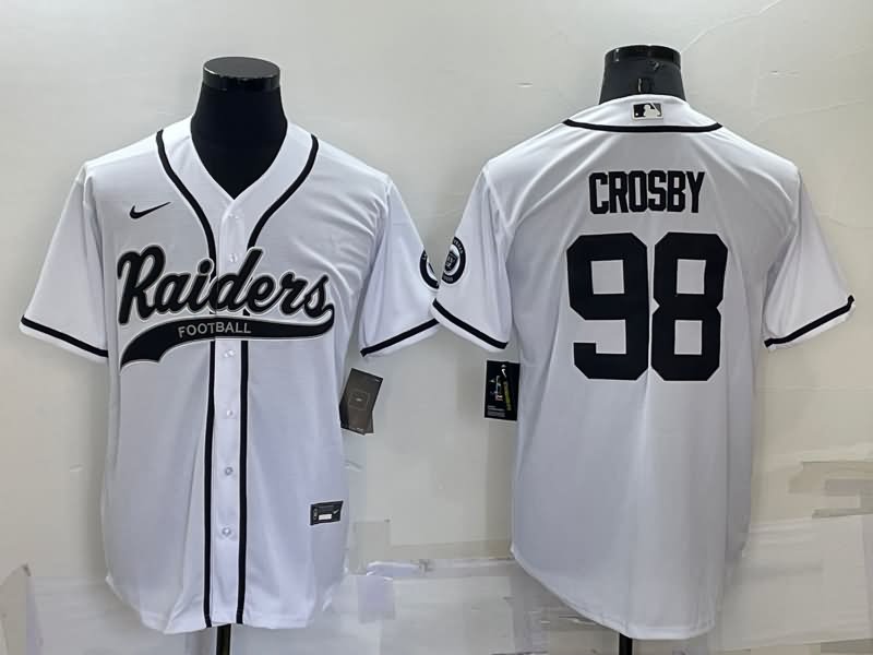 Las Vegas Raiders White MLB&NFL Jersey