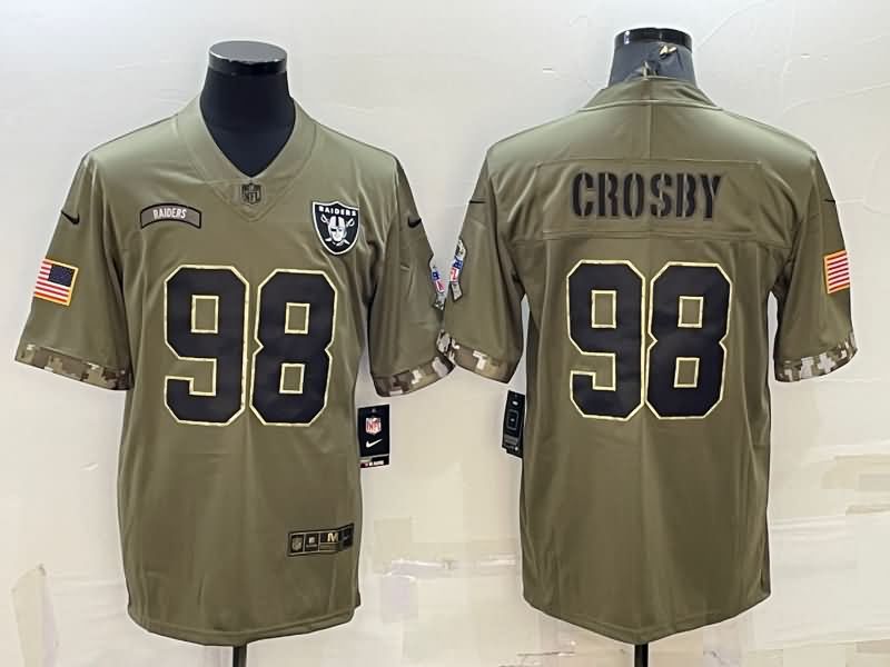 Las Vegas Raiders Olive Salute To Service NFL Jersey 05