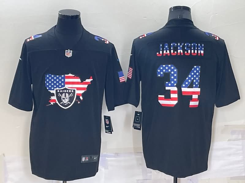 Las Vegas Raiders Black USA Flag NFL Jersey