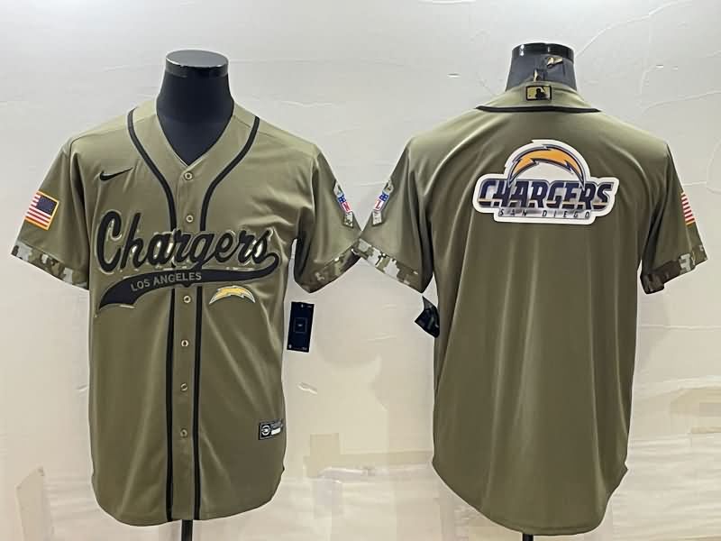 Los Angeles Chargers Olive Salute To Service MLB&NFL Jersey