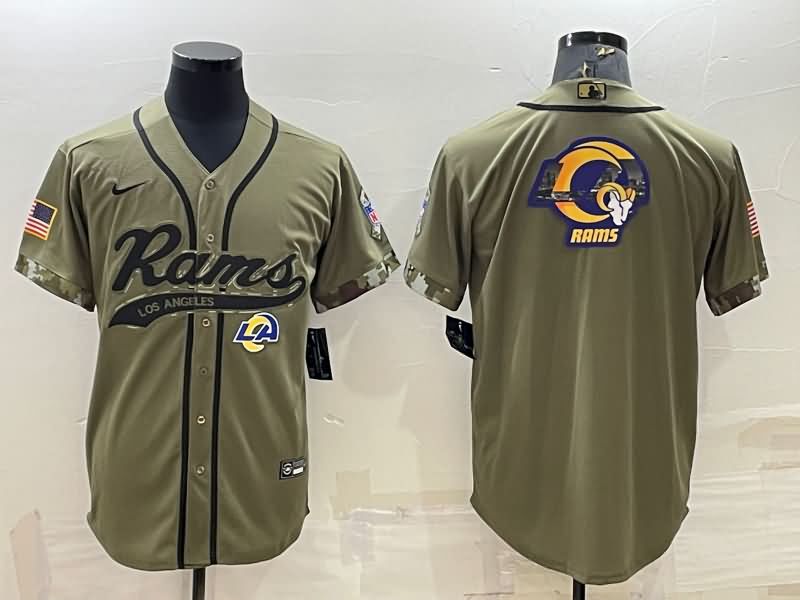 Los Angeles Rams Olive Salute To Service MLB&NFL Jersey