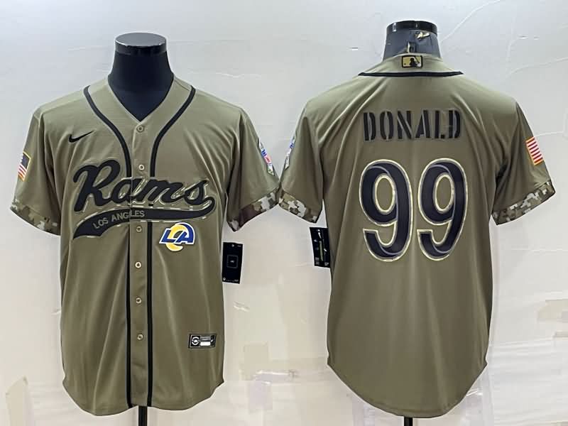 Los Angeles Rams Olive Salute To Service MLB&NFL Jersey