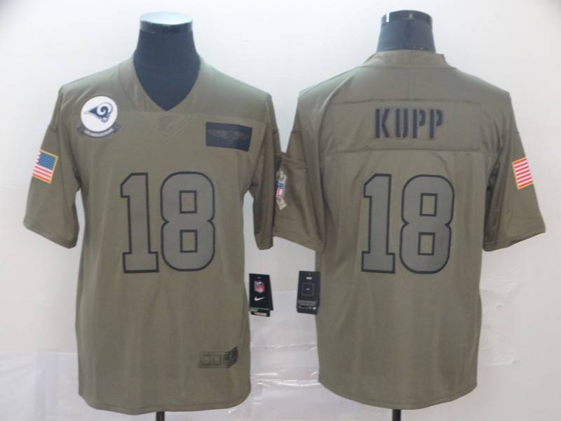 Los Angeles Rams Olive Salute To Service NFL Jersey 02