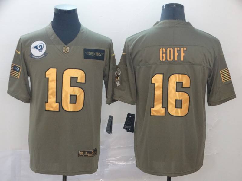 Los Angeles Rams Olive Salute To Service NFL Jersey 03