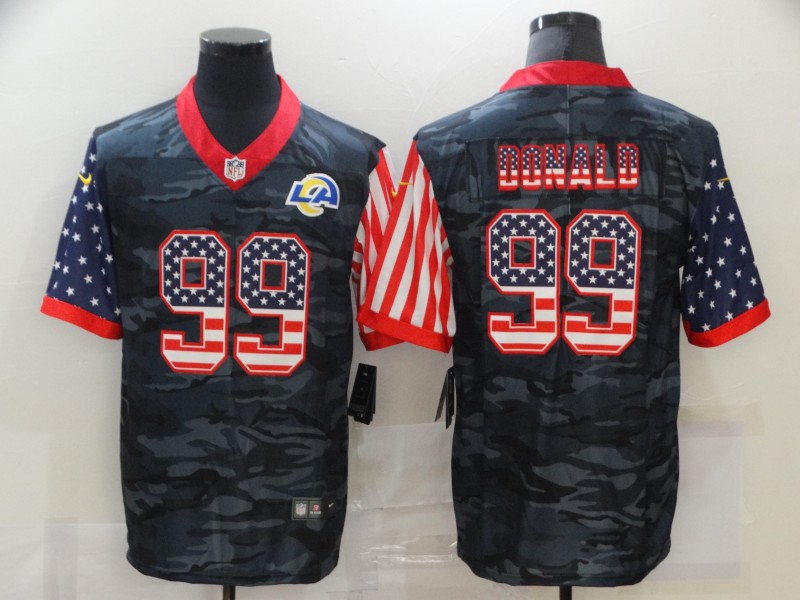 Los Angeles Rams Black USA Flag NFL Jersey