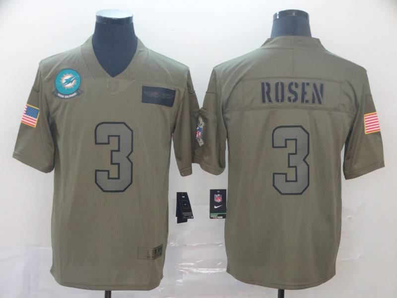 Miami Dolphins Olive Salute To Service NFL Jersey 02