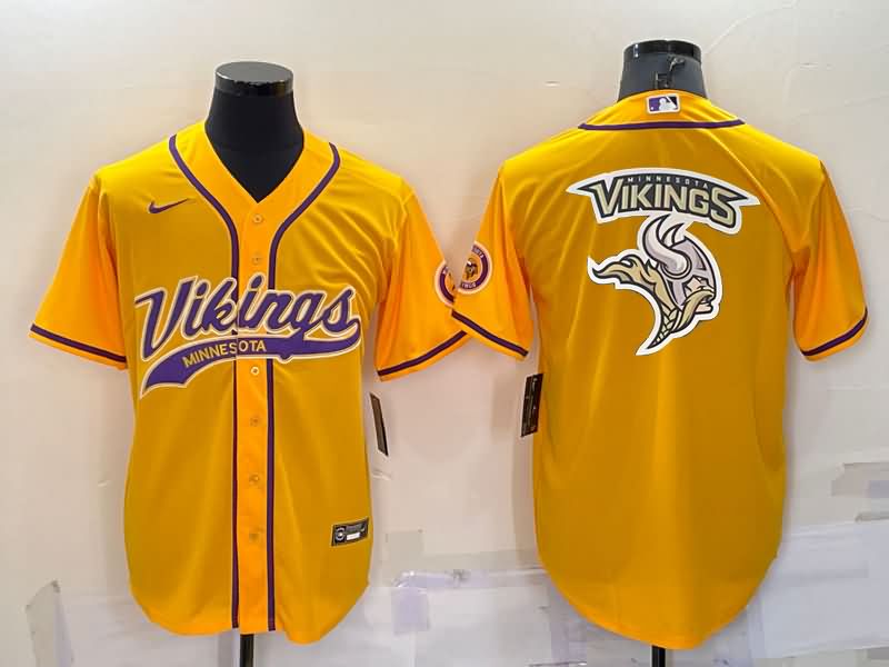 Minnesota Vikings Yellow MLB&NFL Jersey