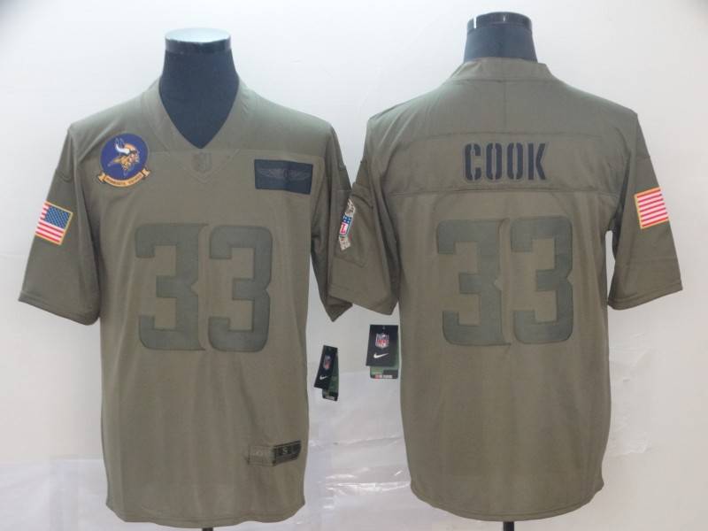 Minnesota Vikings Olive Salute To Service NFL Jersey