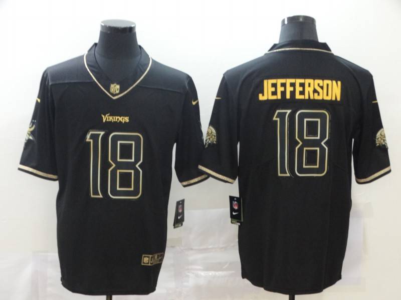 Minnesota Vikings Black Gold Retro NFL Jersey