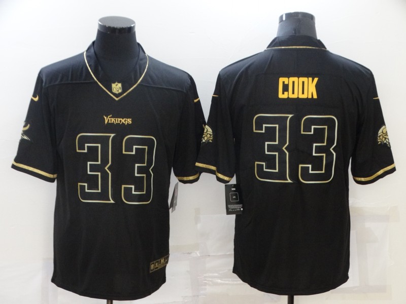 Minnesota Vikings Black Gold Retro NFL Jersey