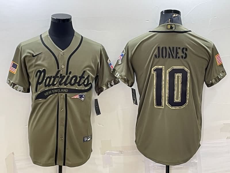 New England Patriots Olive Salute To Service MLB&NFL Jersey