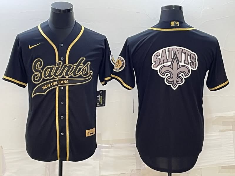 New Orleans Saints Black Gold MLB&NFL Jersey