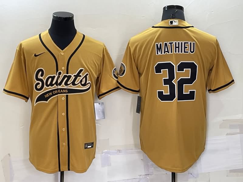 New Orleans Saints Gold MLB&NFL Jersey