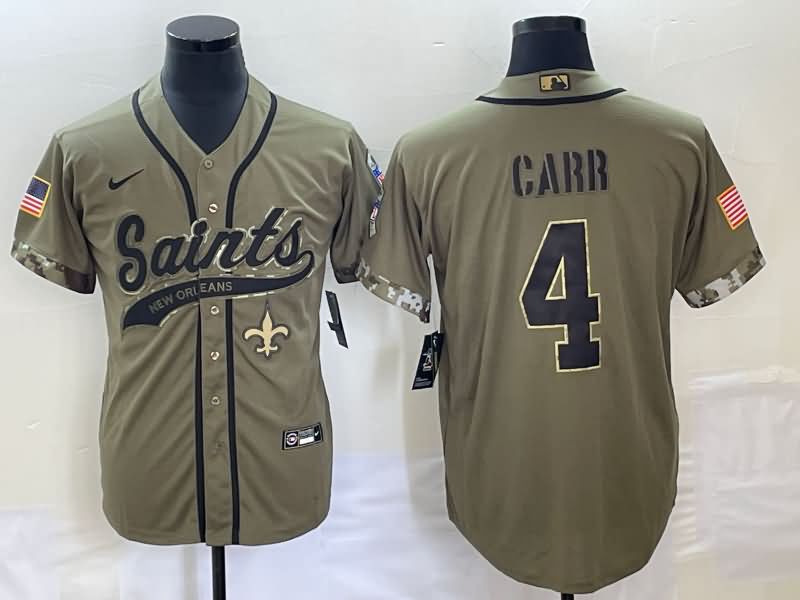 New Orleans Saints Olive Salute To Service MLB&NFL Jersey