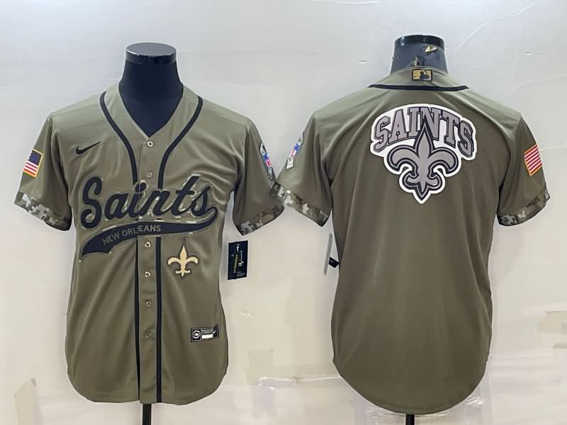 New Orleans Saints Olive Salute To Service MLB&NFL Jersey