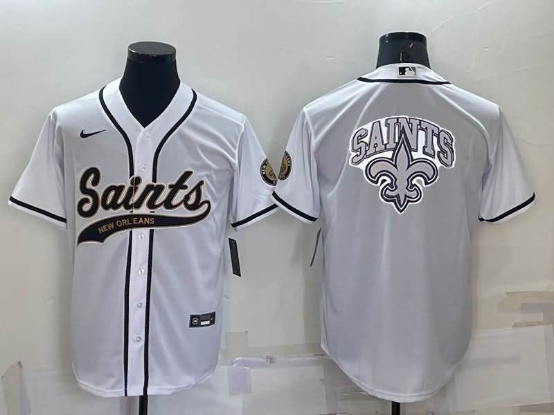New Orleans Saints White MLB&NFL Jersey