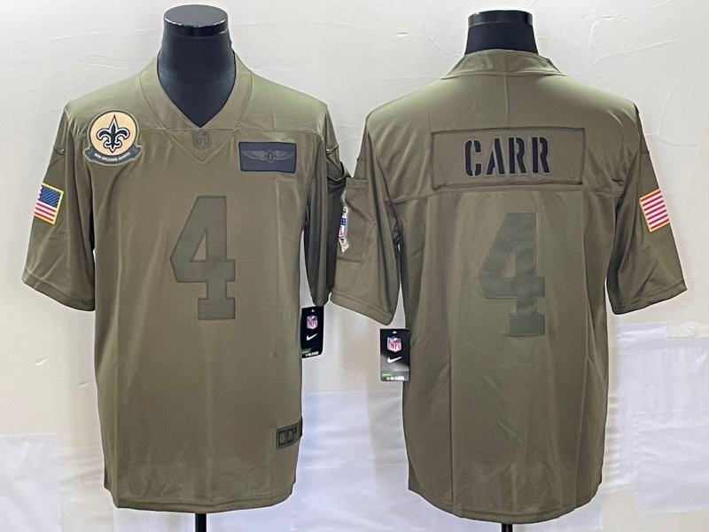 New Orleans Saints Olive Salute To Service NFL Jersey 02