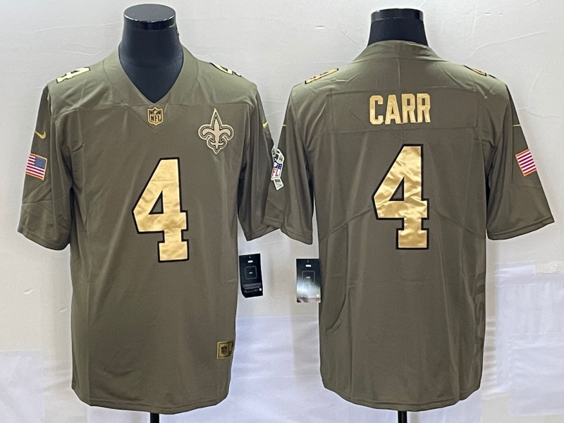 New Orleans Saints Olive Salute To Service NFL Jersey 03