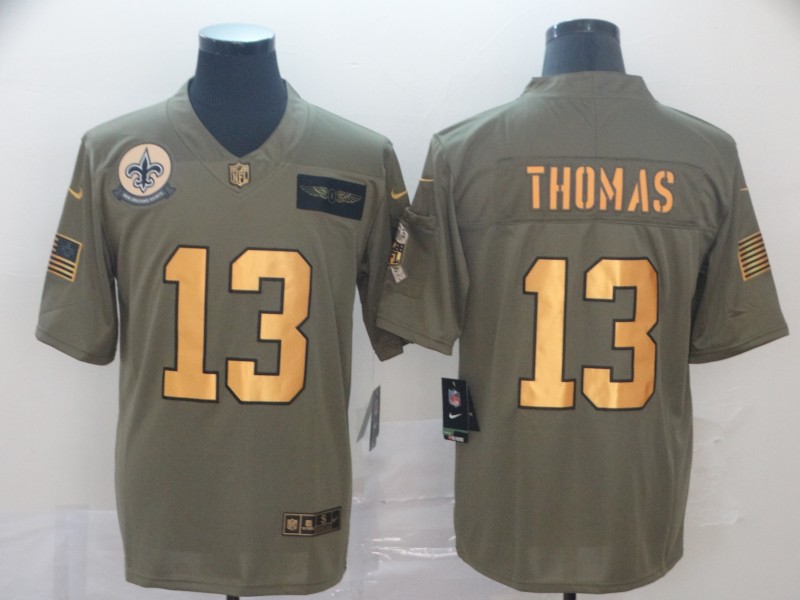 New Orleans Saints Olive Salute To Service NFL Jersey 03