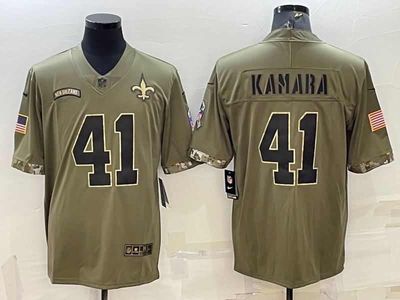 New Orleans Saints Olive Salute To Service NFL Jersey 05