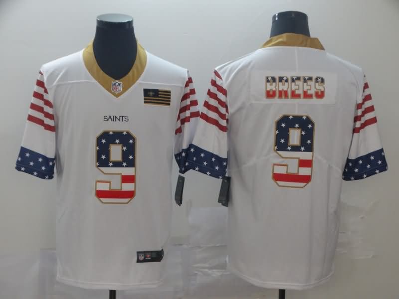 New Orleans Saints White USA Flag NFL Jersey