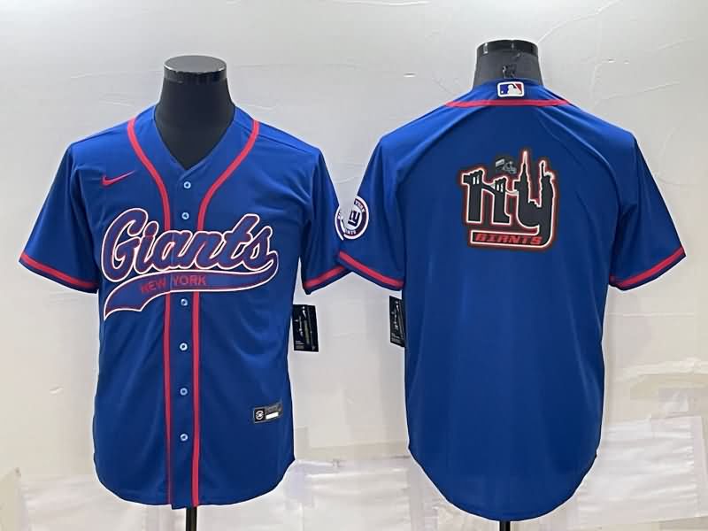 New York Giants Blue MLB&NFL Jersey