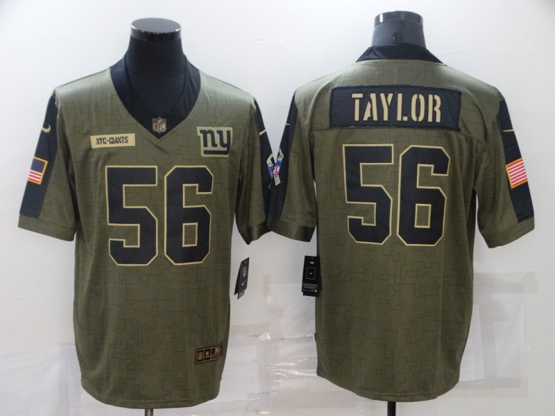 New York Giants Olive Salute To Service NFL Jersey 02